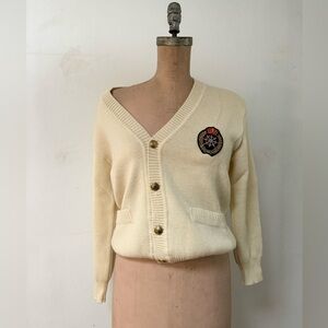 vintage deadstock ARMOR-LUX cream wool cardigan made in France SMALL